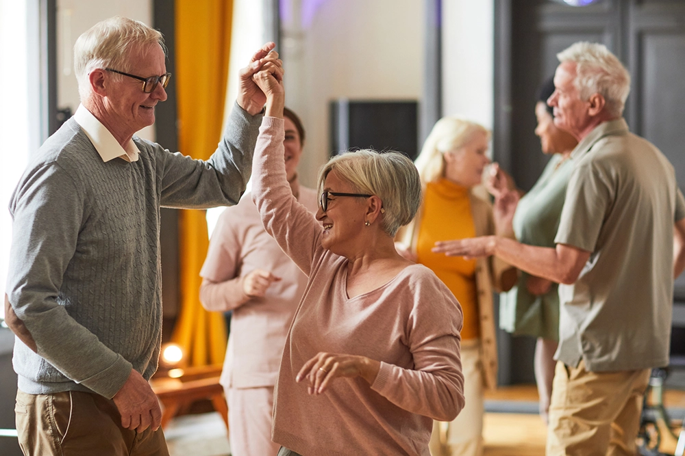 Residents dancing