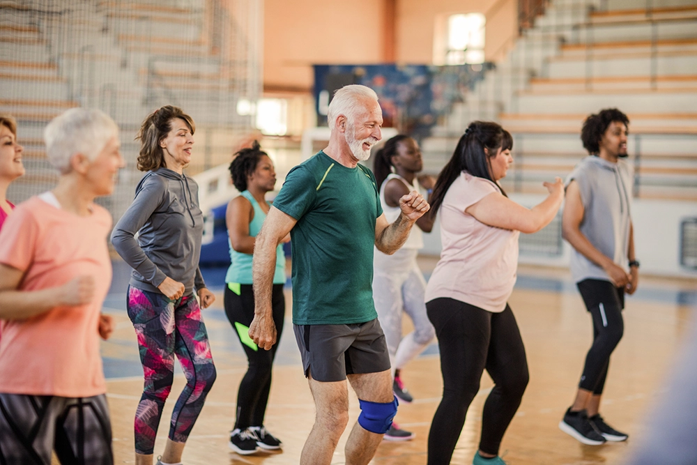 Residents exercising